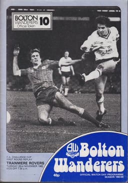 Bolton Wanderers v Tranmere Rovers Match Programme 1983-11-22